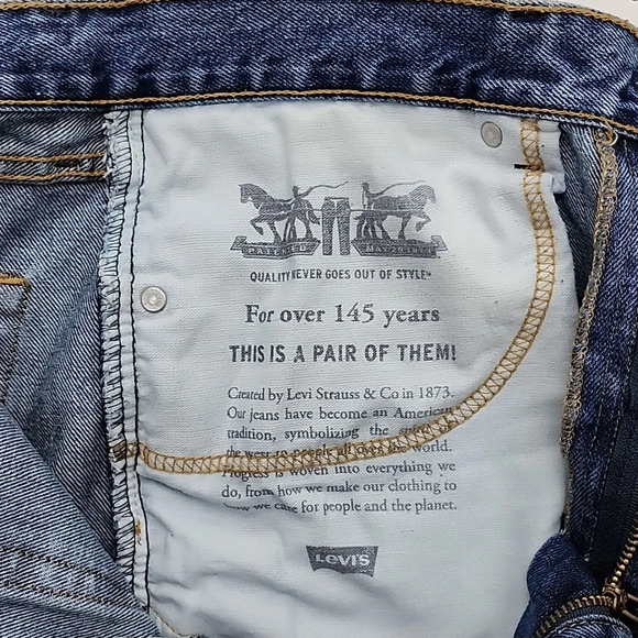 Levi's 505 Men's Blue Wash Denim Jeans Straight Leg Size 36 - Picture 6 of 13